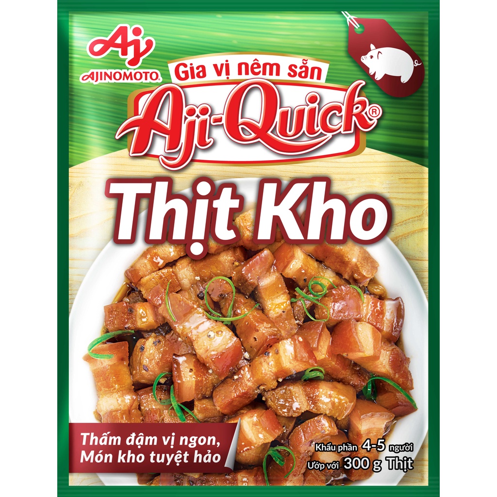 Lốc 10 gói gia vị nêm sẵn Aji-Quick Thịt Kho (31g/gói)