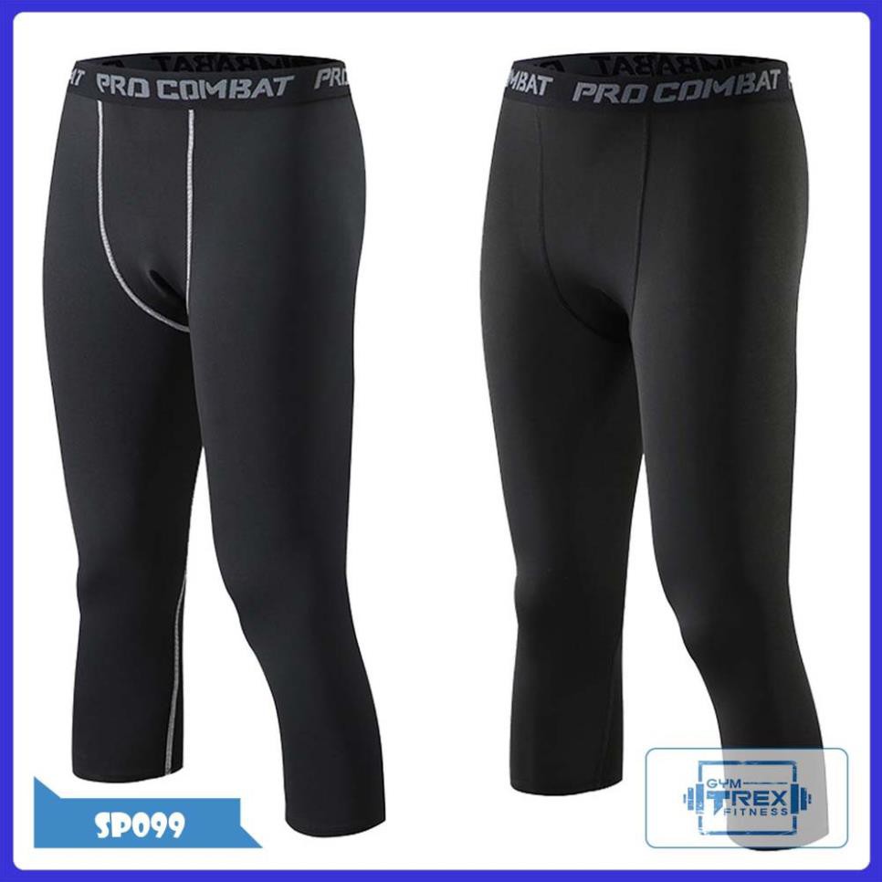 Quần legging đùi nam Pro combat ôm body SP099, Quần bó nam giữ nhiệt [Gym T-Rex]  ྇