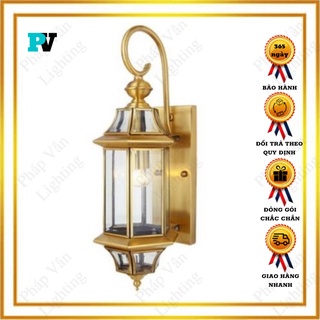 Đèn treo tường pháp vân lighting , đèn gắn tường ngoài trời chất liệu đồng