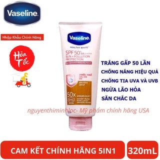 Serum Dưỡng Thể VASELINE - SPF50+/PA++++ Sun+Pollution Protection 50X 5IN1 - 320ml