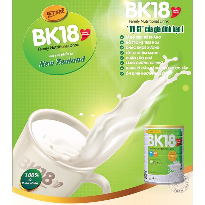 Sữa dinh dưỡng BK18 hộp 450 gam New Zealand