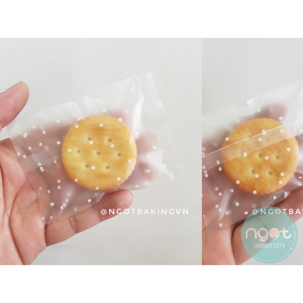 Túi đựng bánh quy/hoa quả detox 7*10 - đục, trong, chấm bi