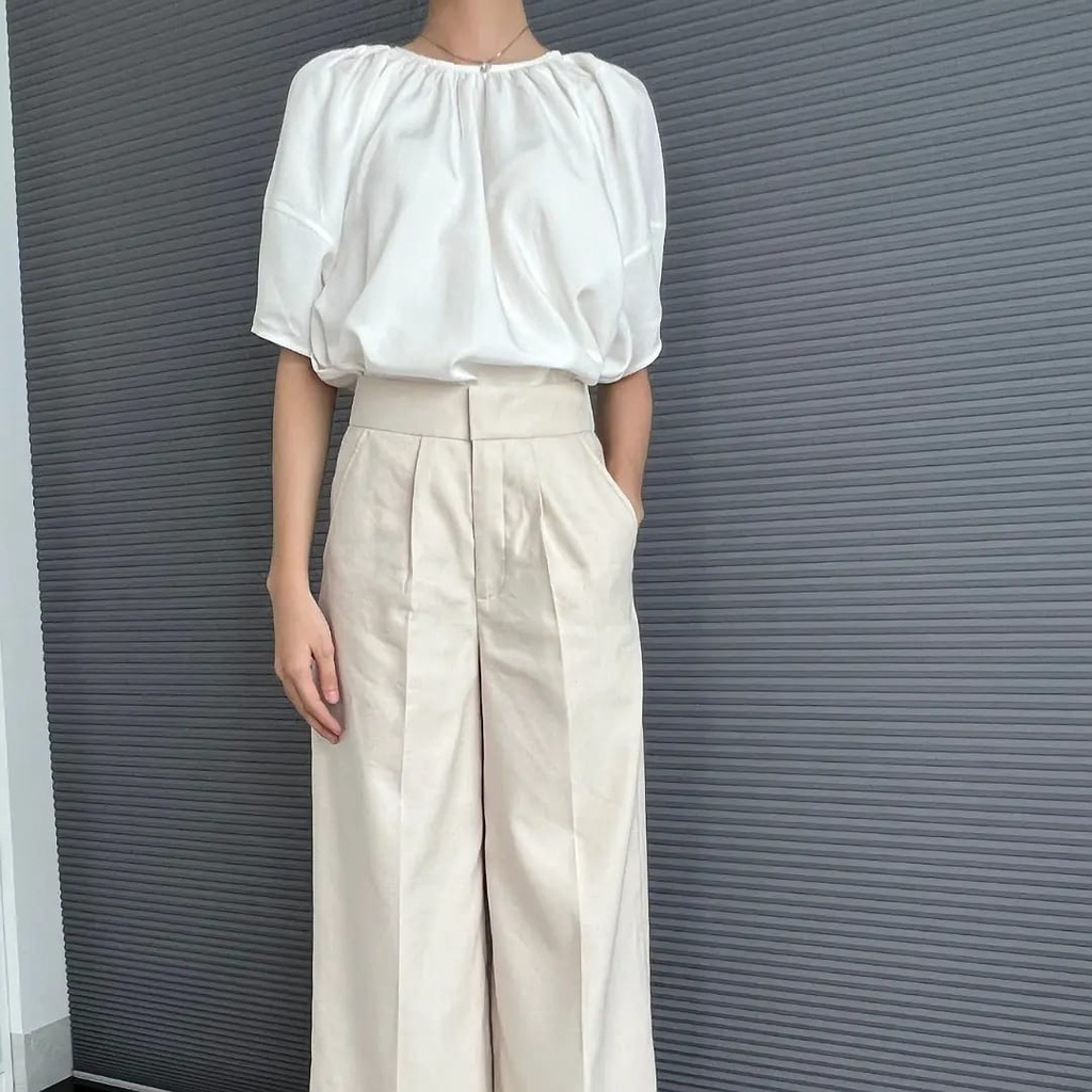 Quần Tây Line Ống Suông Màu Beige Nữ AT MODA DE LITA