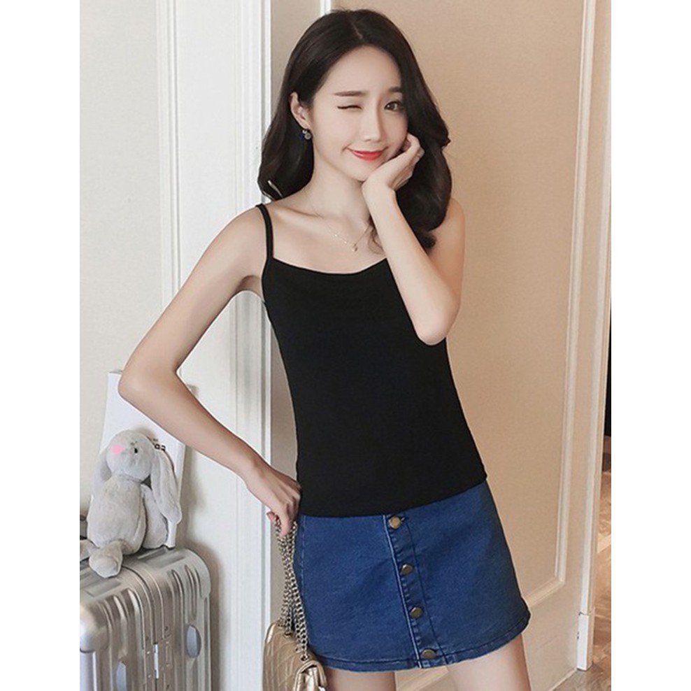 Áo thun 2 dây nữ hàng cotton co giãn mềm mịn ( Có Nhiều Màu )