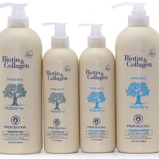 Cặp gội xả kích thích mọc tóc Biotin Collagen trắng 1000ml