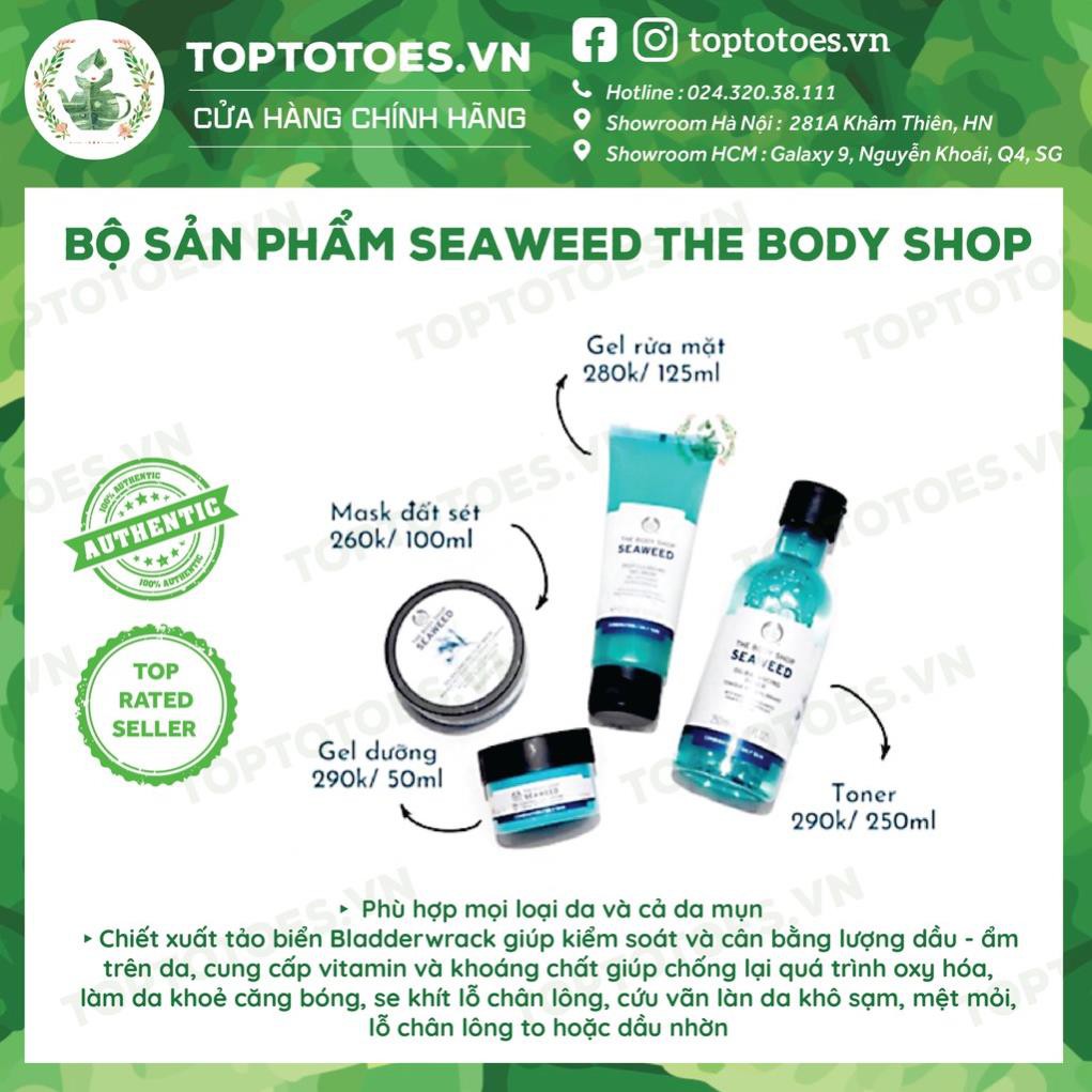 Bộ sản phẩm Seaweed The Body Shop sữa rửa mặt, toner, kem dưỡng, mặt nạ, tẩy da chết