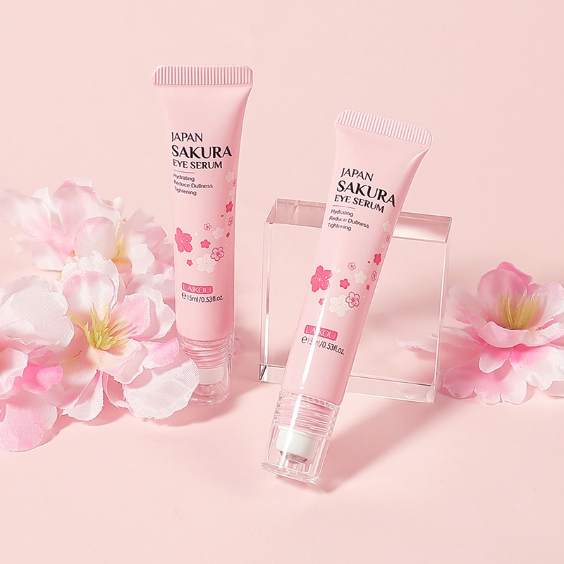 Serum Hoa Anh Đào LAIKOU 15ml Giảm Căng Thẳng Nếp Nhăn Chăm Sóc Vùng Da Quanh Mắt