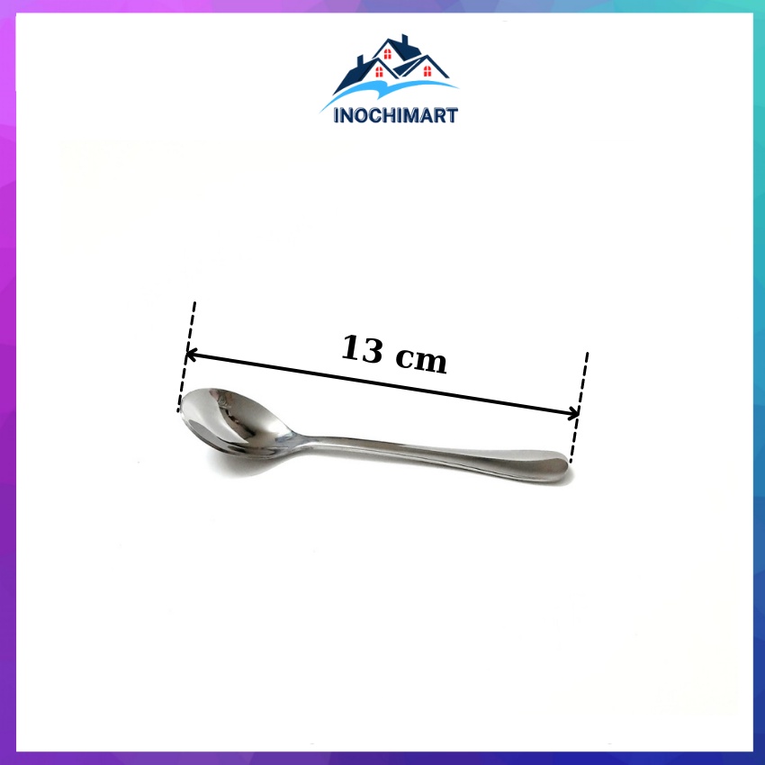 Thìa muỗng inox ăn sữa chua, hoa quả, tráng miệng size nhỏ dài 13 cm  dày đẹp