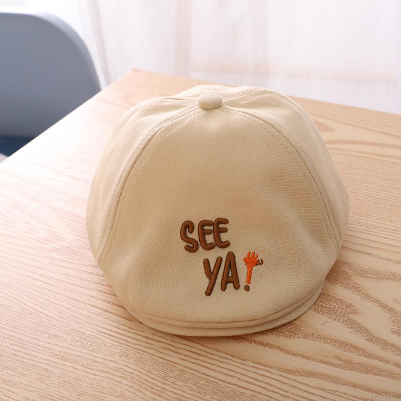 Nón beret in chữ phong cách hợp thời trang đáng yêu cho bé