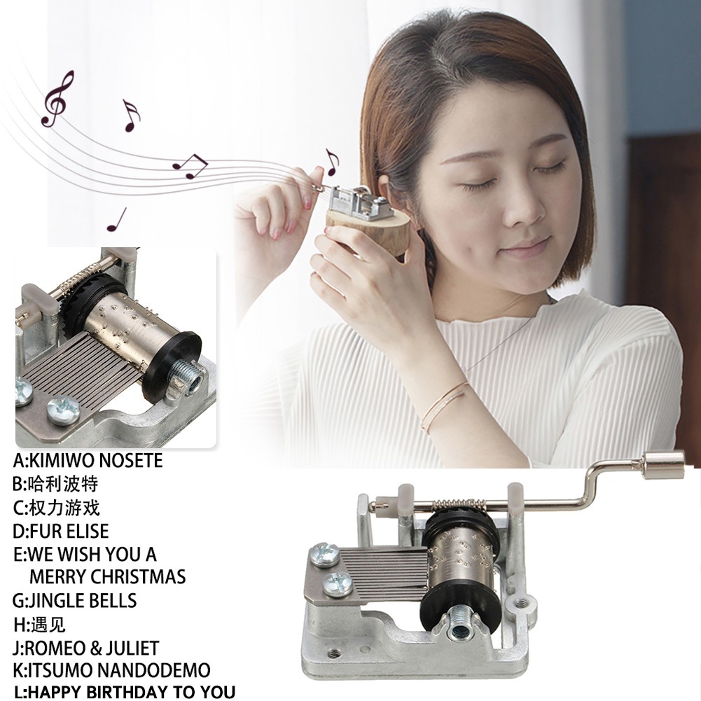 Mini Hand Cranking Music Movement DIY Music Box Sưu tầm trang trí