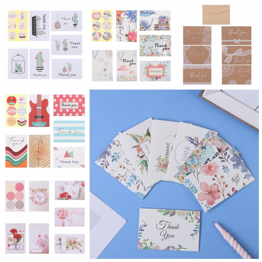 FAY Set 6 Tấm Thiệp &quot;Thank You&quot; Màu Xanh Navy Làm Quà Tặng