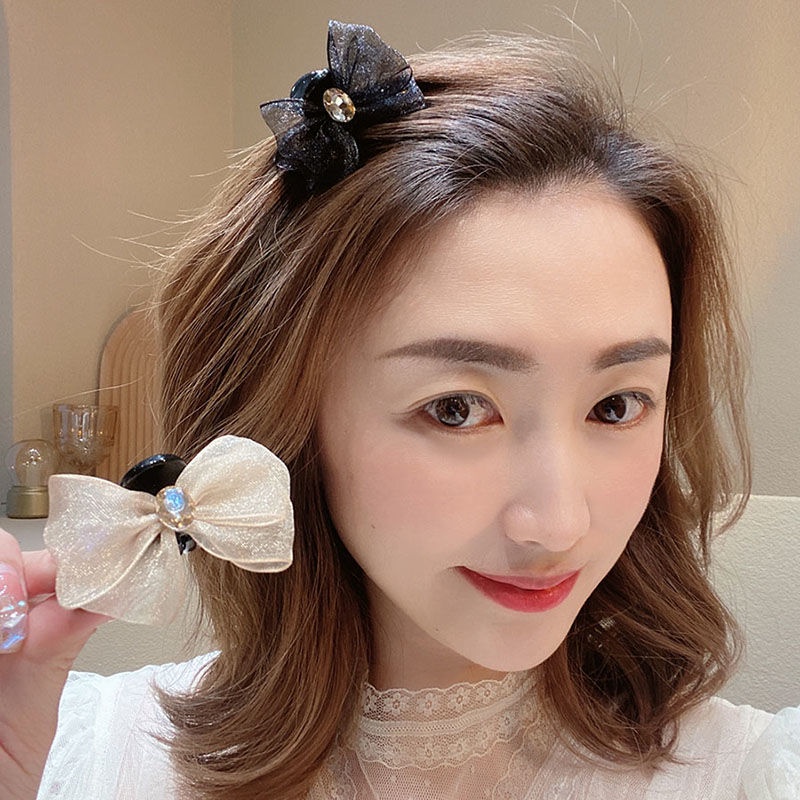 Kẹp Tóc Hình Nơ Đính Đá Phong Cách Hàn Quốc Thời Trang Cho Nữ