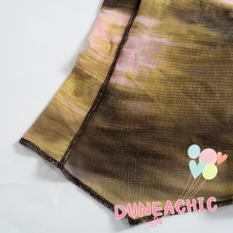 Áo Tank Top Phối Lưới In Họa Tiết Kiểu Dáng Quyến Rũ Cho Nữ