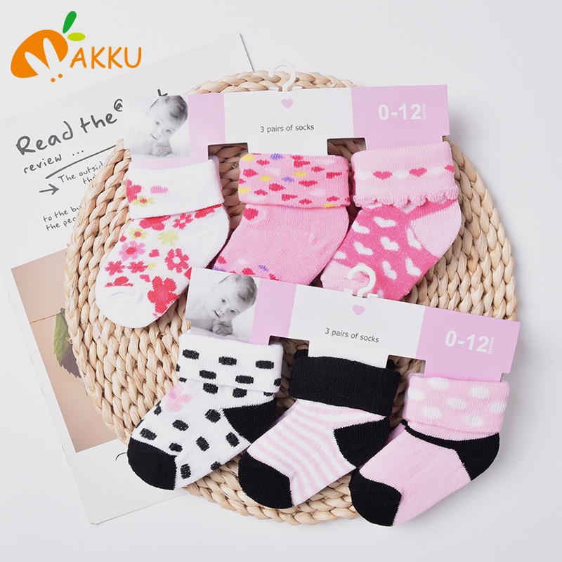 Bộ 3 Đôi Tất Mùa Thu Đông Ấm Áp Dành Cho Trẻ Nhỏ Mới Sinh