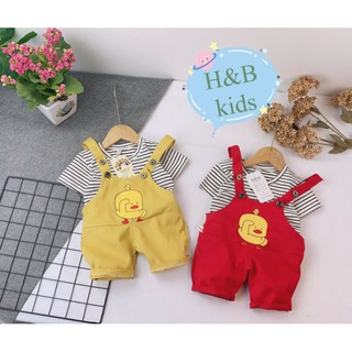Set yếm kaki hình vịt cho bé