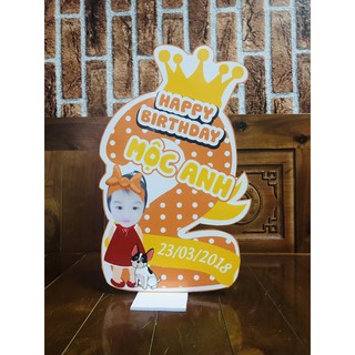 Set chibi bé 2 tuổi: Số 2 30cm - chibi 20cm
