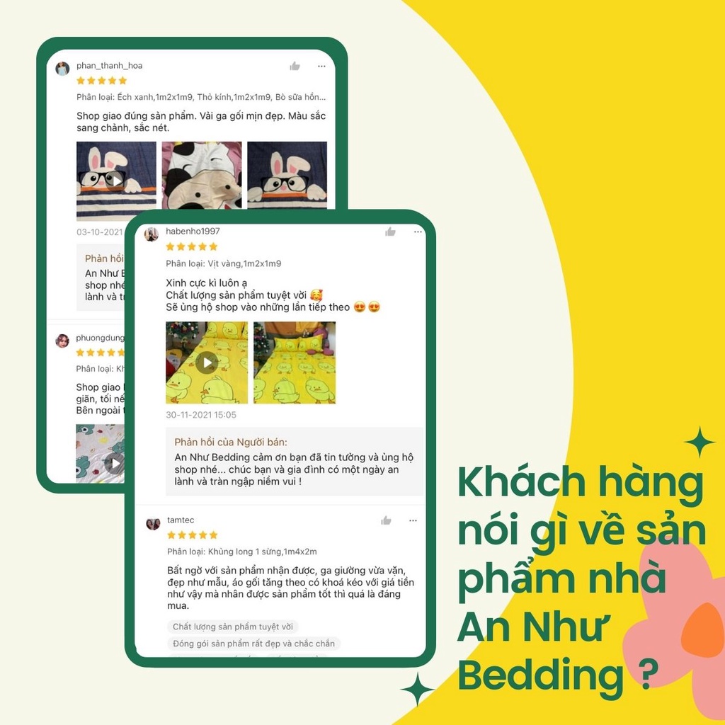 Bộ ga gối m2/m4 drap giường poly, ga trải giường + 2 vỏ gối nằm cute An Như Bedding