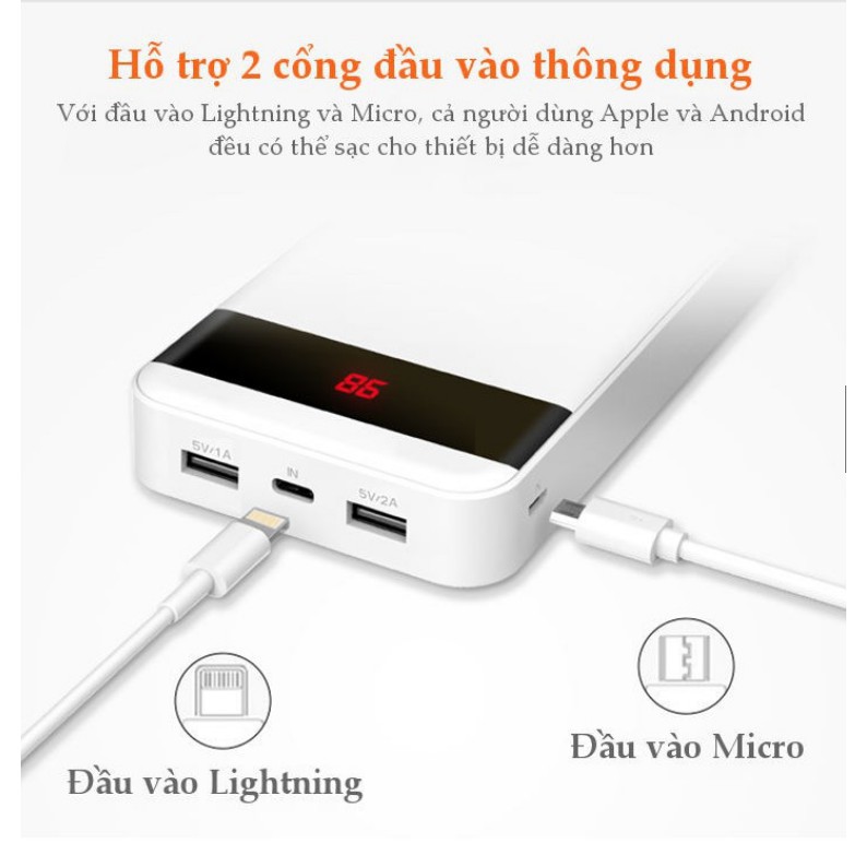 Pin Sạc Dự Phòng 20000mAh YOOBAO M20Pro có đèn pin LED Chính hãng