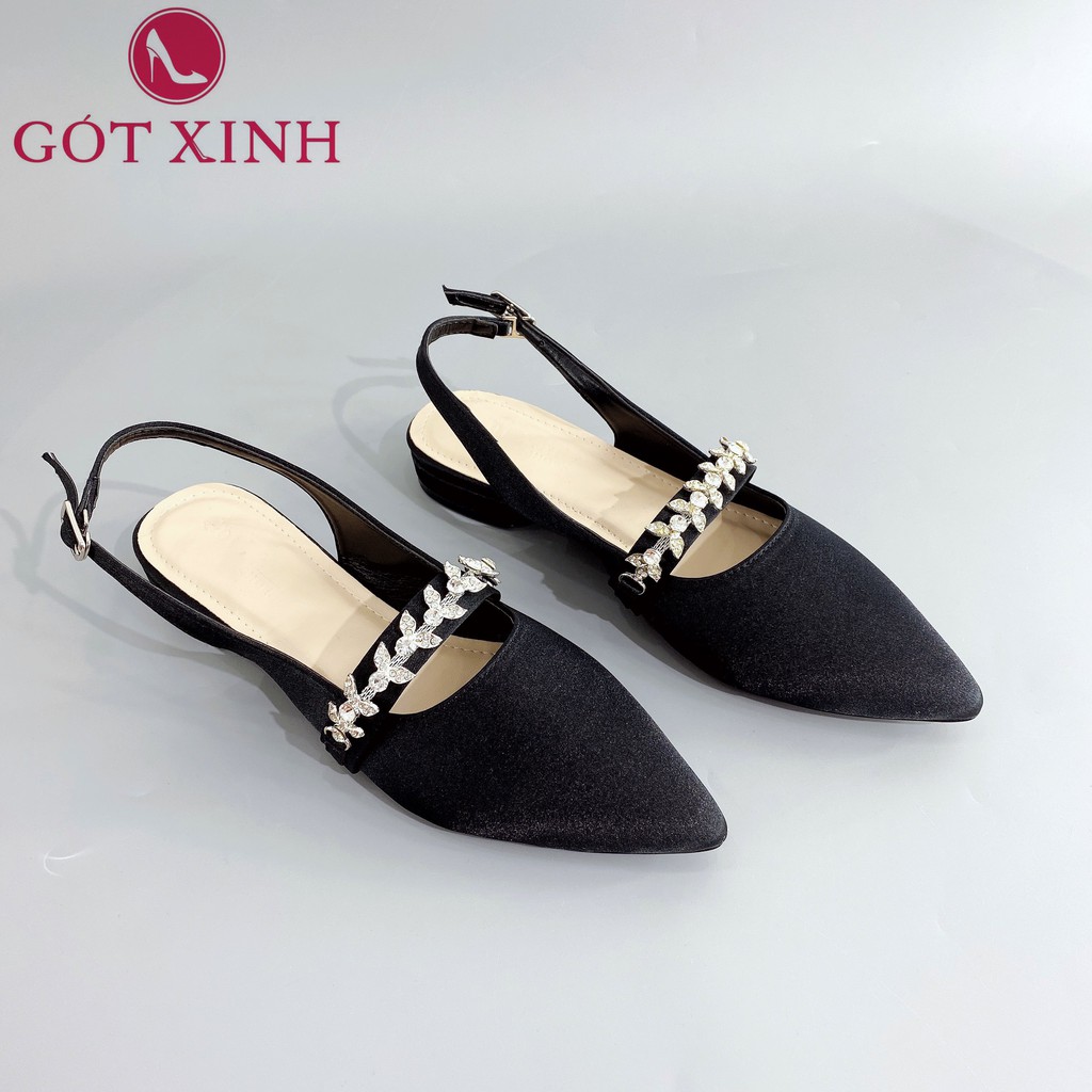 Giày sandal cao gót nữ GÓT XINH GD20 mũi nhọn đế 2cm