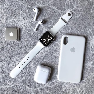 Set White Ốp iPhone và Dây Apple Watch Silicone