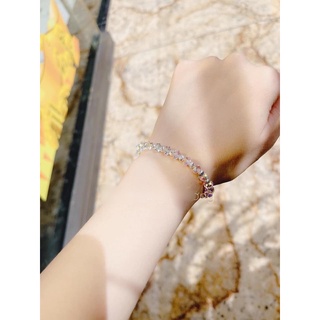 lắc tay pha lê mix bạc