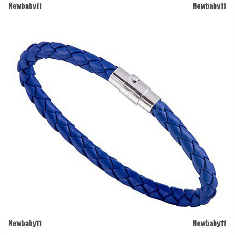 Thắt Lưng Bện Dây Da Thật Với Khóa Thép Từ Tính Cho Nam Nữ