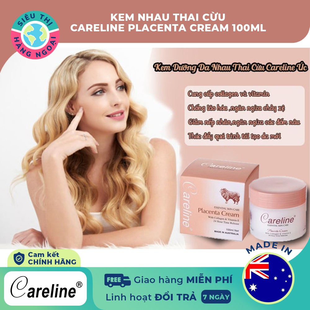 Kem Nhau Thai Cừu Careline Placenta Cream[dưỡng ẩm,phù hợp da khô & nứt nẻ] Hàng Úc(được bán bởi Siêu Thị Hàng Ngoại)