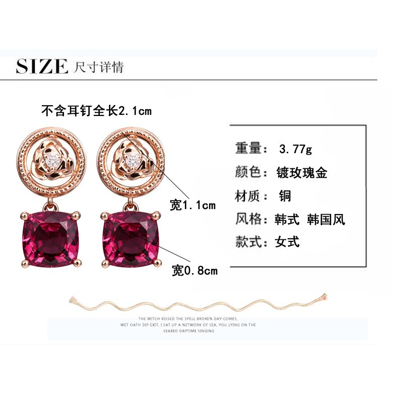 Khuyên tai tạo hình hoa hồng thời trang hàn quốc dành cho nữ