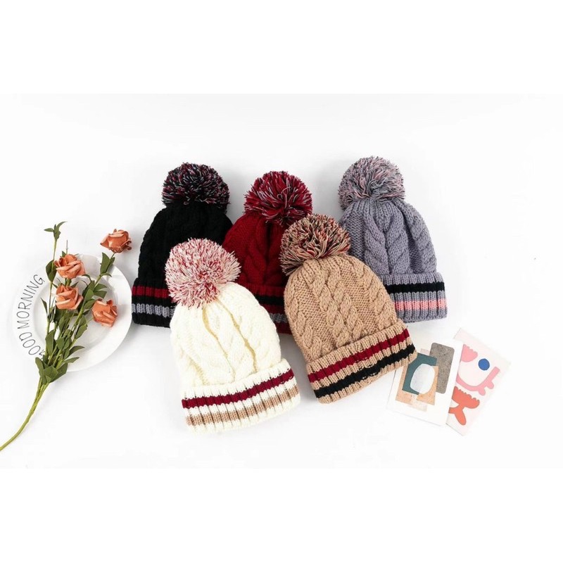 Mũ Len Nữ Trùm Tai Lót Lông Phong Cách Hàn Quốc Dễ Thương