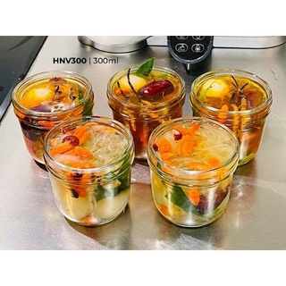 Bộ 10 hũ thuỷ tinh chưng yến 300ml nắp nhôm