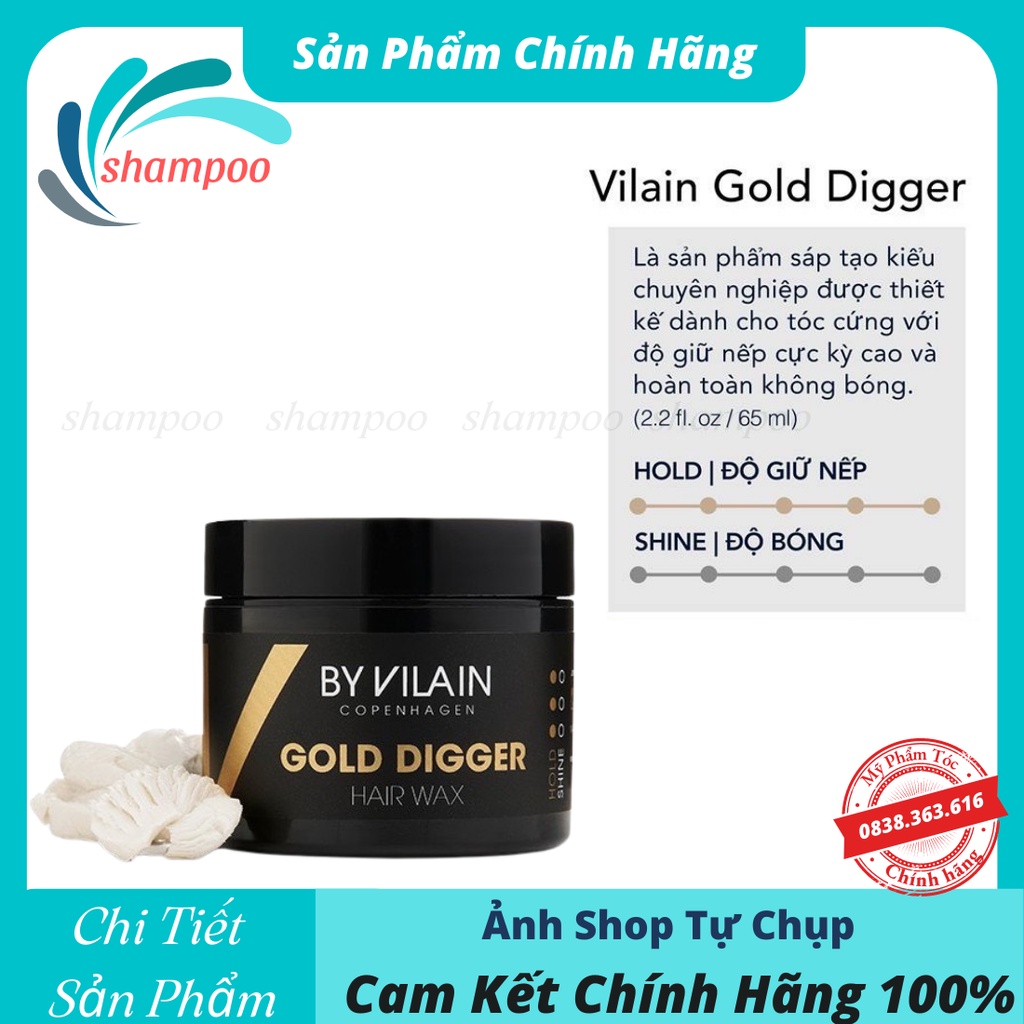 Sáp vuốt tóc nam By Vilain Gold Digger ,Silver Fox tạo kiểu tóc bản cao cấp