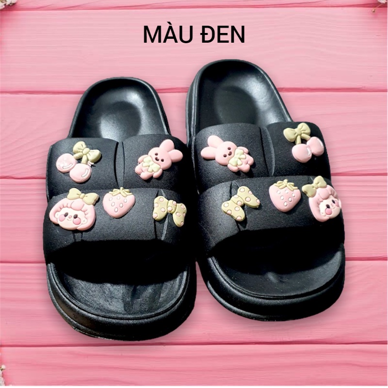 Dép bánh mì nữ quai ngang, hình thỏ, dép lê nữ, cao 2,5cm, phao, khổng lồ, dễ thương, sticker, hình, EVA, êm chân