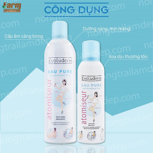 Xịt khoáng cấp ẩm làm dịu da Evoluderm chính hãng