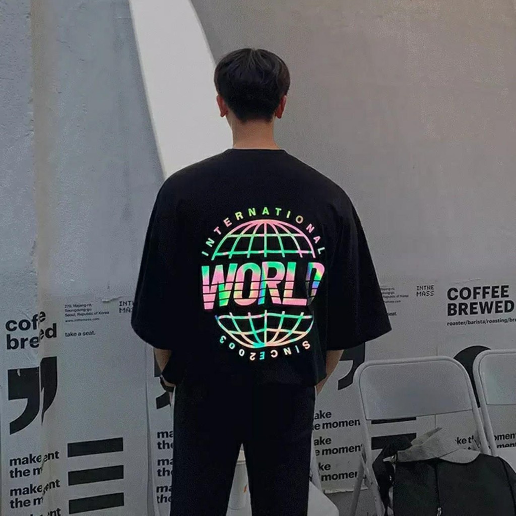 Áo thun Stee Phản quang 7 màu WORLD Unisex