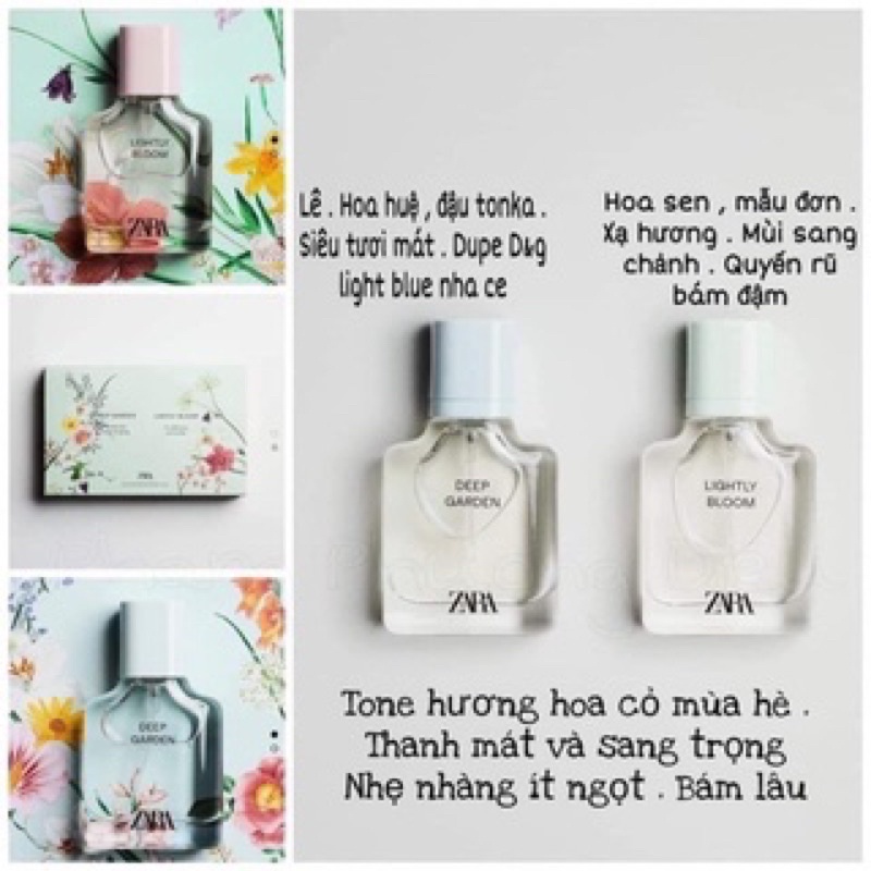 SET NƯỚC HOA ZARA- LIGHTY BLOOM- DEEP GARDEN 60ML