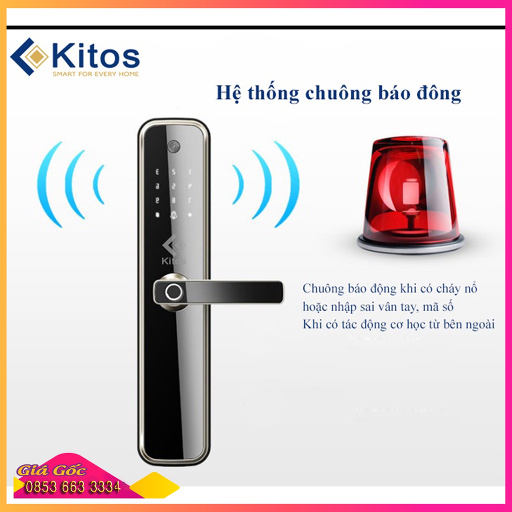 Khóa vân tay camera KITOS X3, Khóa cửa vân tay tự động, Khóa điện tử thông minh có Chuông hình nhập khẩu chính hãng