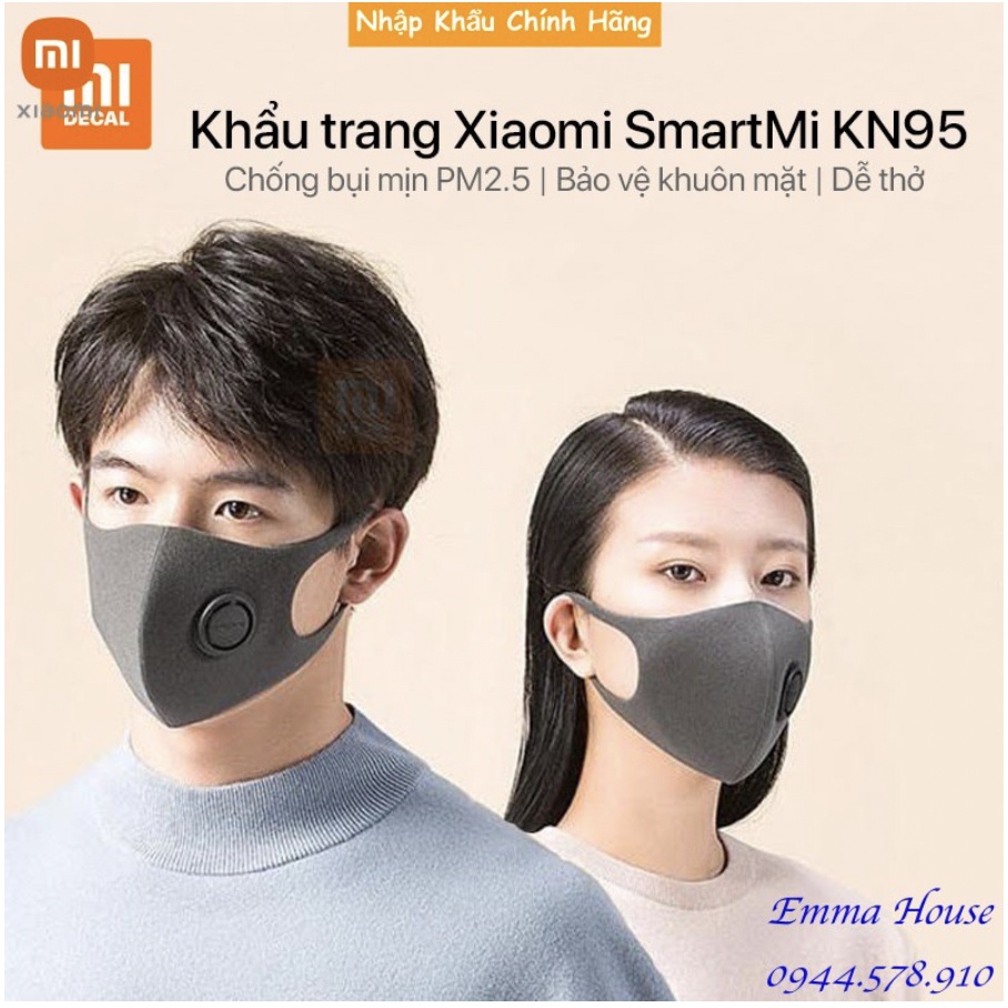 Khẩu trang kháng khuẩn cao cấp Xiaomi smartmi KN95 (màu Đen)