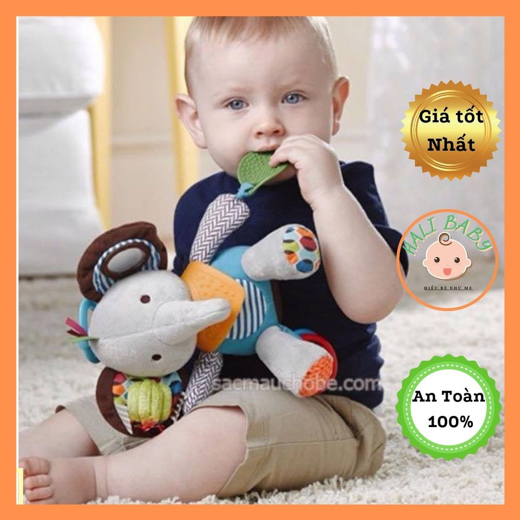 Treo nôi thú bông lục lạc cho bé xúc xắc gặm nướu vải bông cao cấp an toàn HALIBABY TN24