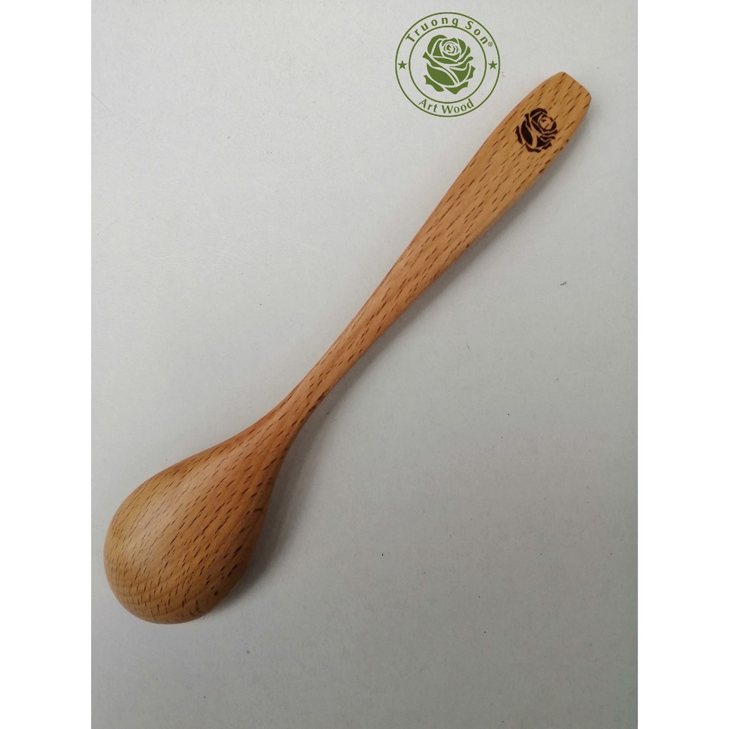 Muỗng Gỗ Beech Oval Ăn Cơm Kích Thước 18.5 Cm - Đồ Gỗ Nhà Bếp Thương Hiệu Trường Sơn