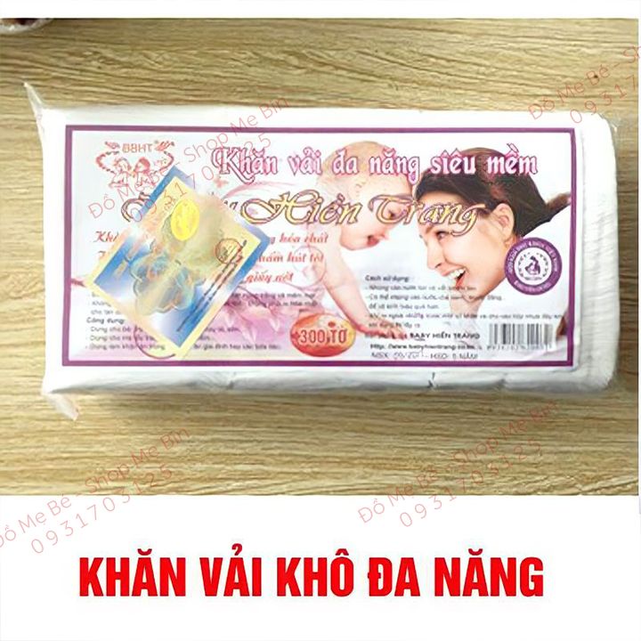 Khăn vải khô – Khăn vải khô vệ sinh cho bé đa năng Hiền Trang (Gói 200g)