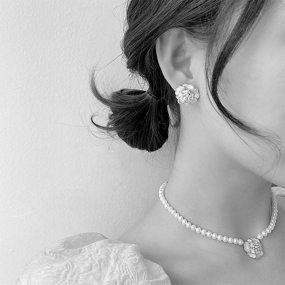 LILYES Vòng Đeo Tay Hoa Trà Trắng Đen Ngọt Ngào Thanh Lịch Dành Cho Nữ
