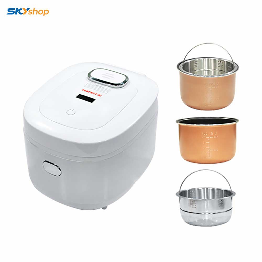 Nồi Cơm Tách Đường Perfect - Tặng Máy Đo Đường Huyết Sinocare Safe Accu + 25 Kim + 25 Que