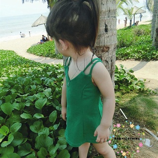 Váy dây đan lưng điệu đà cho bé gái