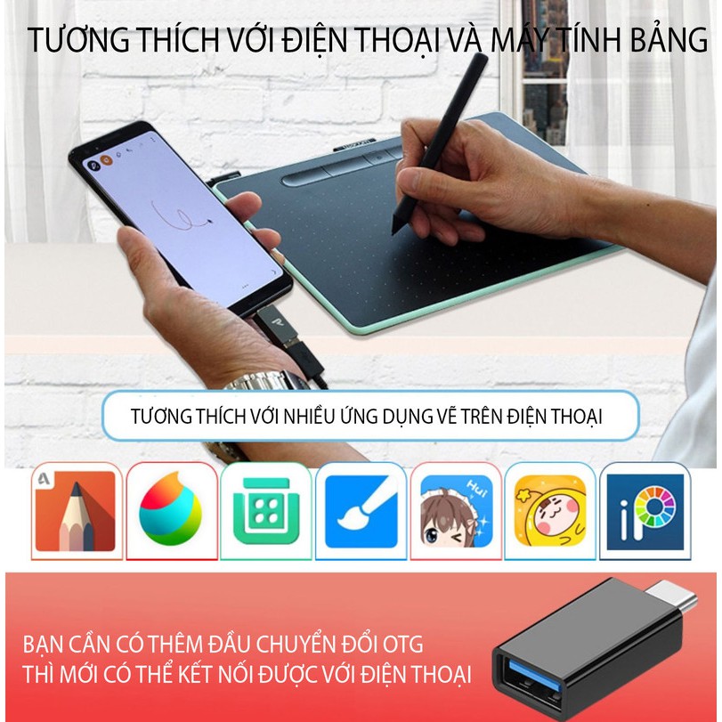 [HÀNG CHÍNH HÃNG] BẢNG VẼ ĐIỆN TỬ CHUYÊN DỤNG THIẾT KẾ ĐỒ HỌA, HỌA SỸ WACOM INTUOS BLUETOOTH CTL-6100WL/K0