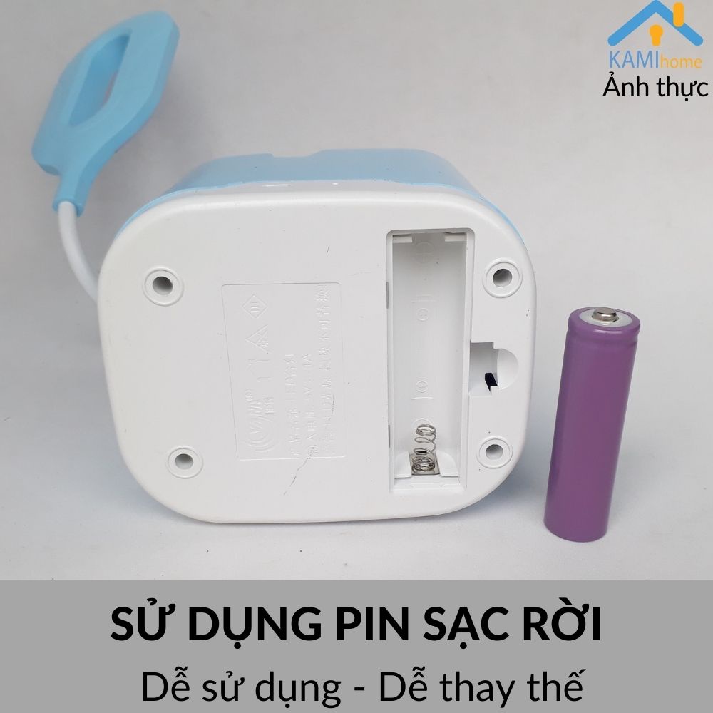 Đèn học để bàn kèm giá kê điện thoại, hộp đựng bút, chống cận thị  (Vuông KM 36022a)