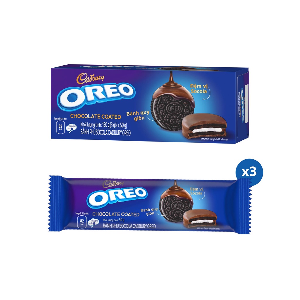 Combo 2 Hộp Bánh Quy OREO Phủ Socola 2x150g