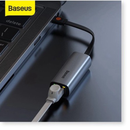 [CHÍNH HÃNG] Hub Chuyển Đổi Baseus Steel Cannon Series USB A Gigabit LAN Adapter Từ USB / Type-C Sang RJ45 Cho Macbook P