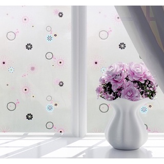5M Decal dán kính hoa sắc màu , khổ rộng 45cm , sẵn keo đan