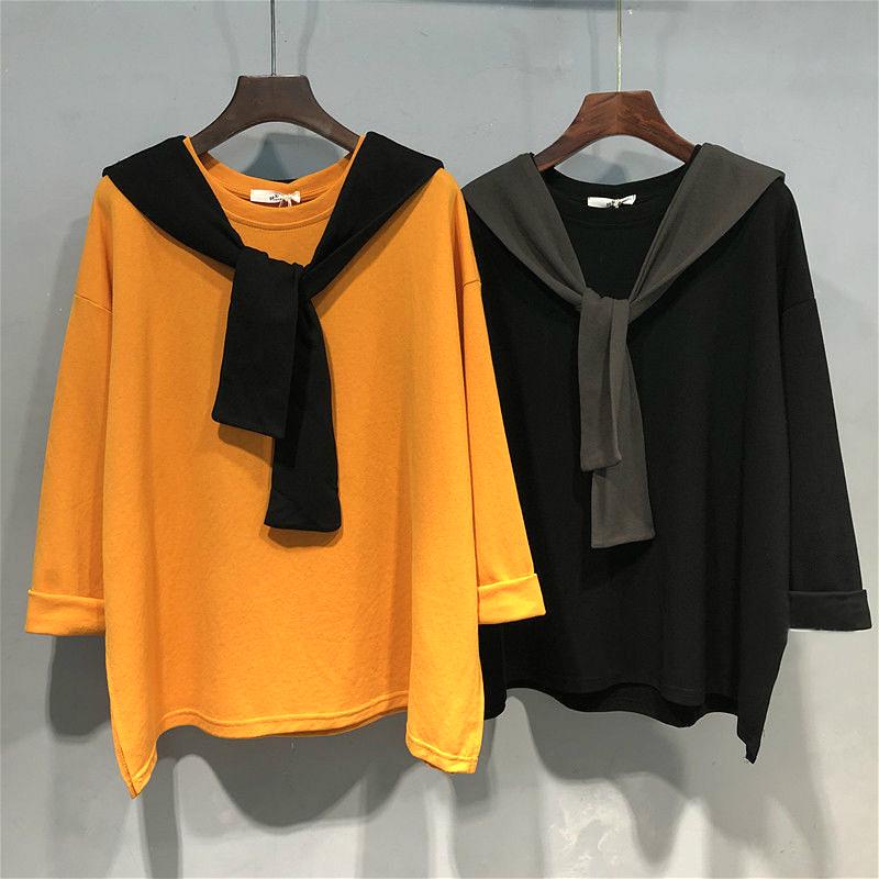 Áo thun tay dài dáng rộng phối dây thiết kế xinh xắn thời trang dành cho nữ