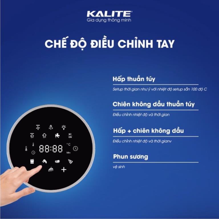 Nồi chiên hơi nước Kalite Steam Star, dung tích 15L, hấp chiên 2in1, bảng điều khiển điện tử, bảo hành chính hãng 24th